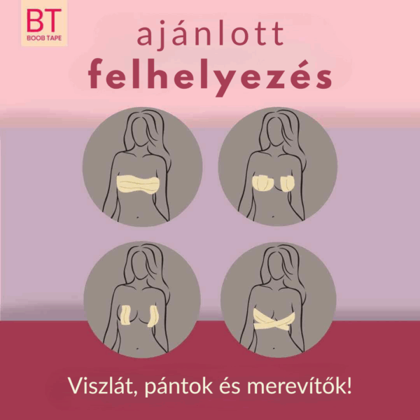 CureTape® (Boob tape) Mellragasztó szalag – Láthatatlan tartás és természetes dekoltázsemelés - Image 2