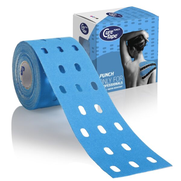 CureTape Punch kineziológiai tapasz – kék szín, 5 cm x 5 m