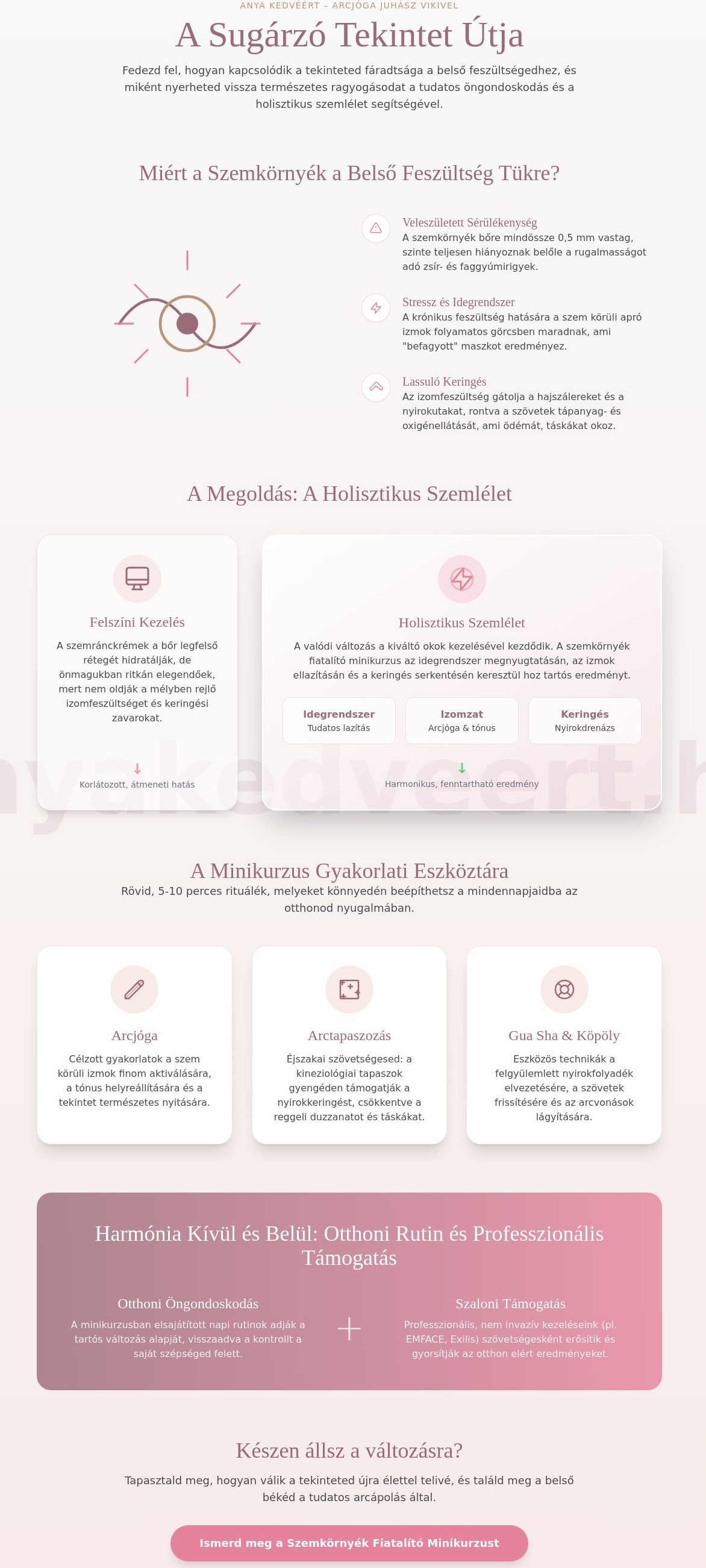 Szemkörnyék fiatalító minikurzus: Természetes út a sugárzó tekintethez